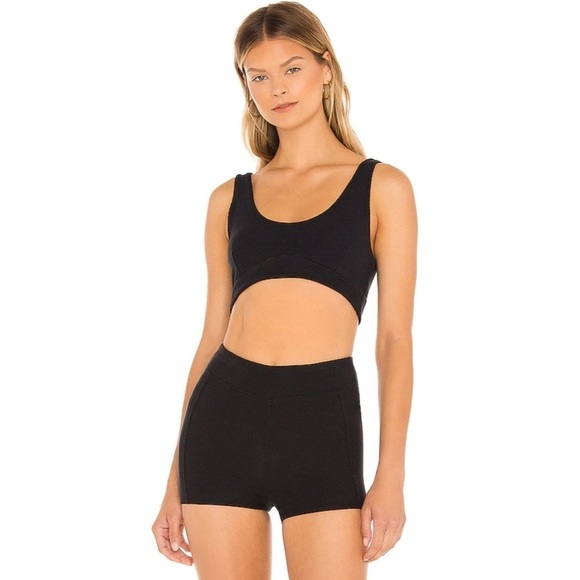 Free People SET Black Issa Lifestyle Boy Shorts And Bralette Size Large NWT - Picture 2 of 6